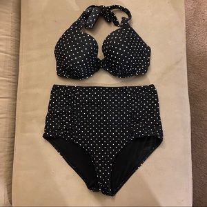 Aerie High Wast Polka Dog Bikini